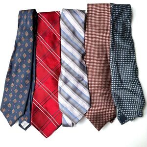 KENNETH COLE TOMMY HILFIGER Set of Five Silk Patterned Standard Mens Neck Ties